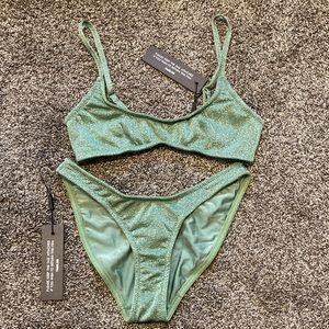 XXS Maci Fawn Sparkle Traingl bikini with tags on top and og bag